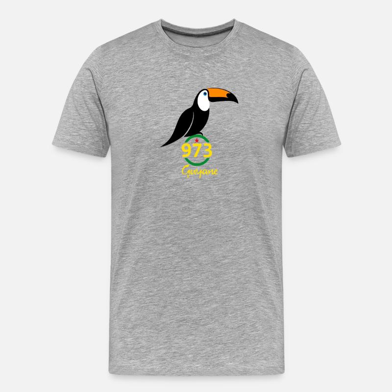 Guyana - Männer Premium Bio T-Shirt - Grau meliert