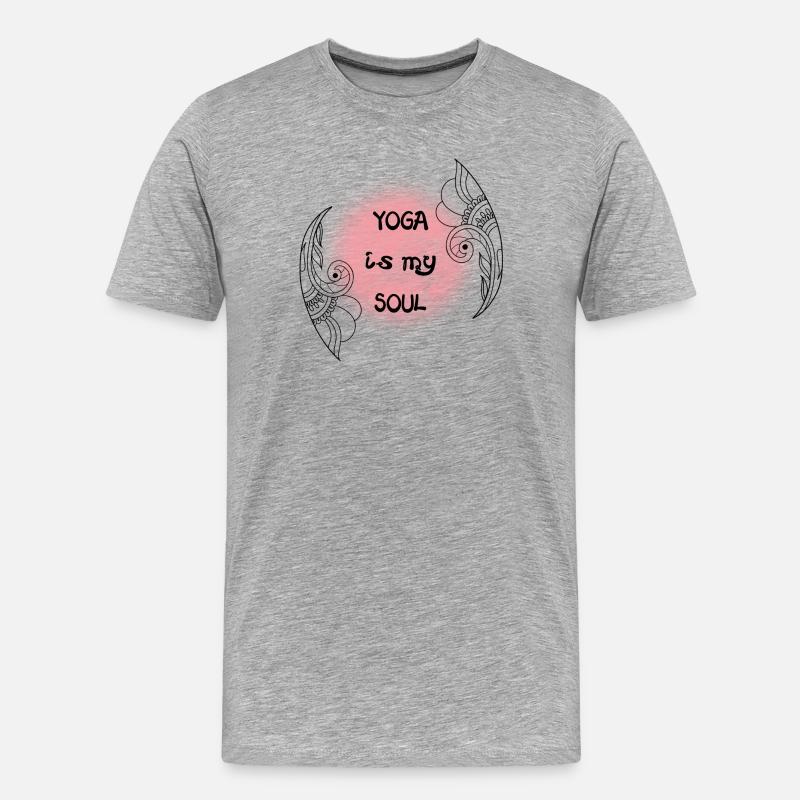 Yoga - Männer Premium Bio T-Shirt - Grau meliert