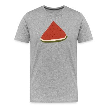 Wassermelone, Watermelon, Melone - Männer Premium Bio T-Shirt - Grau meliert - Vorne - Damien (186cm)