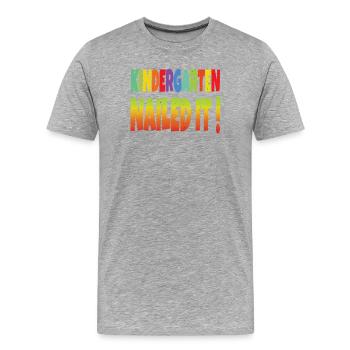 Panneau de réussite coloré de la maternelle - T-shirt bio Premium Homme - gris chiné - Devant - Damien (186cm)
