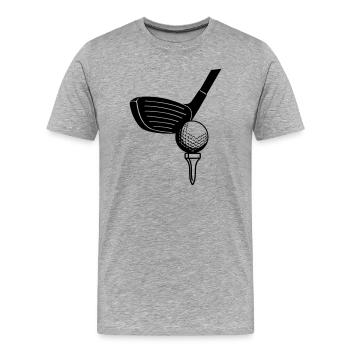 Golf ball and sticlk - Men's Premium Organic T-Shirt - heather grey - Front - Damien (186cm)