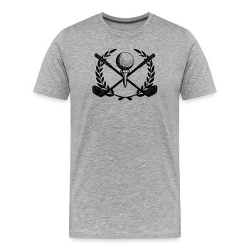 Golfin Lorbeerkranz - Männer Premium Bio T-Shirt - Grau meliert - Vorne - Damien (186cm)