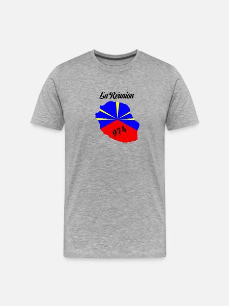 Réunion - Men's Premium Organic T-Shirt - heather grey