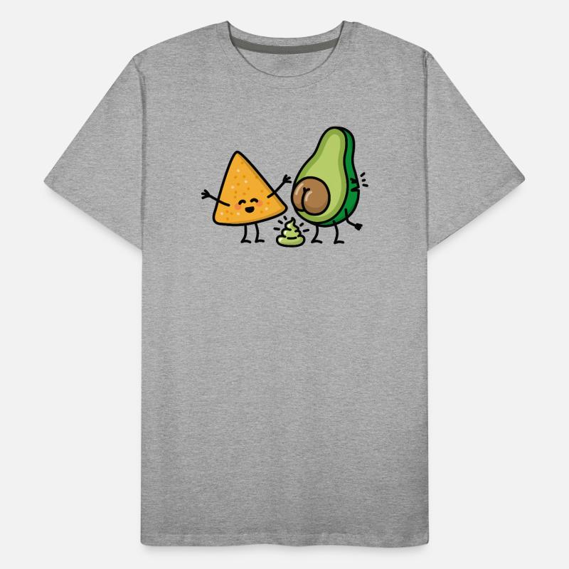 Chips de tortilla de caca d’avocat guacamole merde T-shirt bio Premium Homme