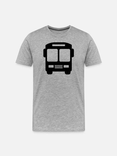 Bus-Logo - Männer Premium Bio T-Shirt - Grau meliert