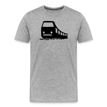 Zug-Logo - Männer Premium Bio T-Shirt - Grau meliert - Vorne - Damien (186cm)