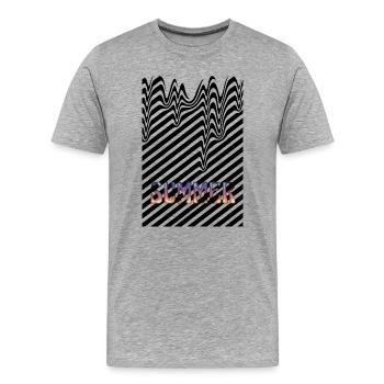 Eté chaleur rayures noires - T-shirt bio Premium Homme - gris chiné - Devant - Damien (186cm)