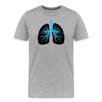 Poumons d’inhalothérapeute - T-shirt bio Premium Homme - gris chiné - Devant - Damien (186cm)
