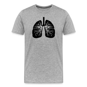 Poumons d’inhalothérapeute - T-shirt bio Premium Homme - gris chiné - Devant - Damien (186cm)
