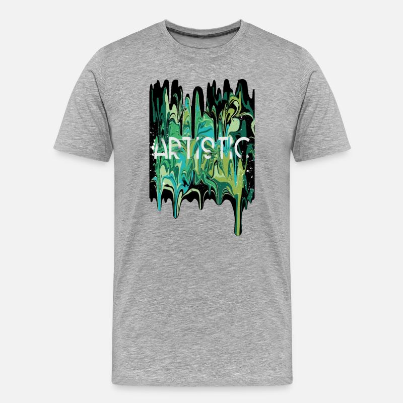 Kunstkunst coulure - Männer Premium Bio T-Shirt - Grau meliert