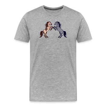 Icelandic Horses Horse Love Horse Fan Horses - Men's Premium Organic T-Shirt - heather grey - Front - Damien (186cm)