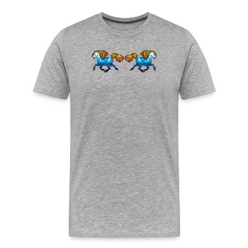 Chevaux étalons Galop Chevaux islandais Jument - T-shirt bio Premium Homme - gris chiné - Devant - Damien (186cm)