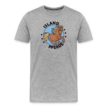 Stute Pferde Statement Islandpferde Pferdefan - Männer Premium Bio T-Shirt - Grau meliert - Vorne - Damien (186cm)
