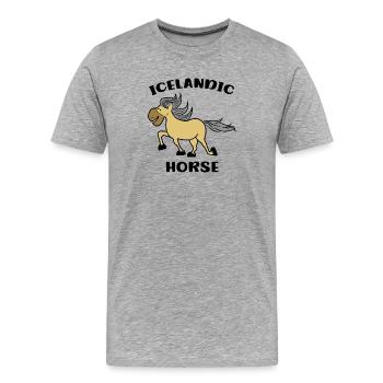Galopp Islandpferde Islandpony Statement Pony - Männer Premium Bio T-Shirt - Grau meliert - Vorne - Damien (186cm)