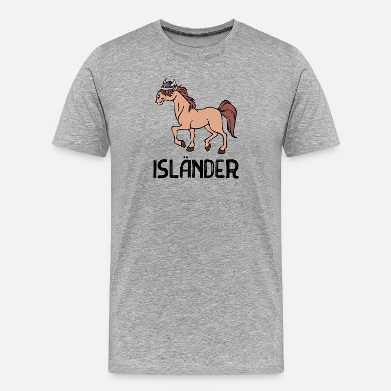 Isländer Pferdenarr Trab Islandpferde Spruch - Männer Premium Bio T-Shirt - Grau meliert