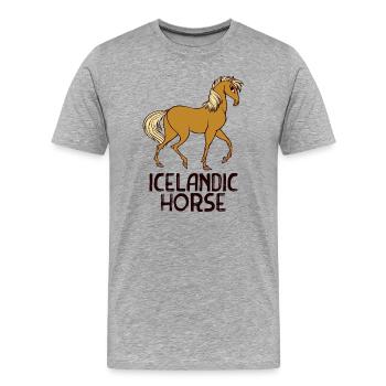 Icelandic Horses Horse Fool Icelandic Horses Saying - Men's Premium Organic T-Shirt - heather grey - Front - Damien (186cm)