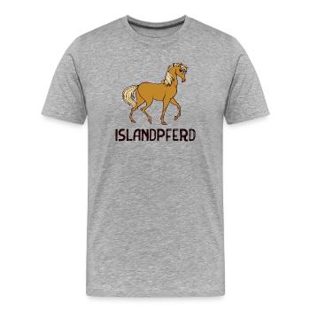 Horses Horse fan Icelandic horses Saying Horse love - Men's Premium Organic T-Shirt - heather grey - Front - Damien (186cm)
