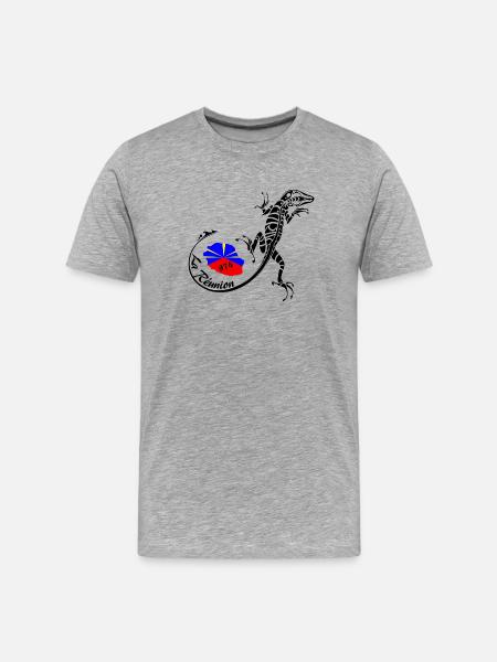 Réunion - Männer Premium Bio T-Shirt - Grau meliert