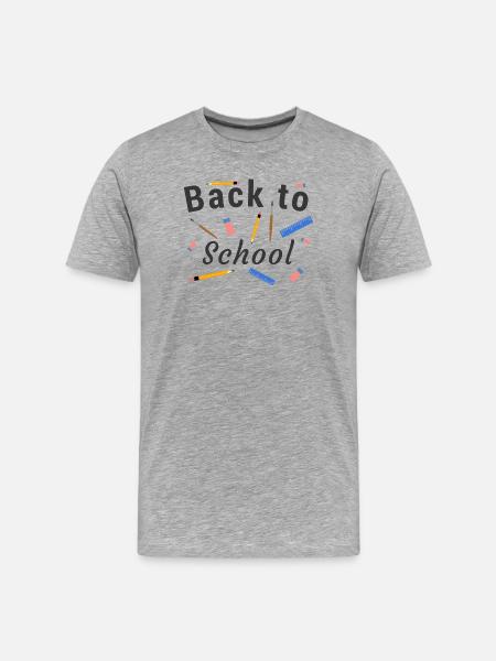 Back to School - Men's Premium Organic T-Shirt - heather grey