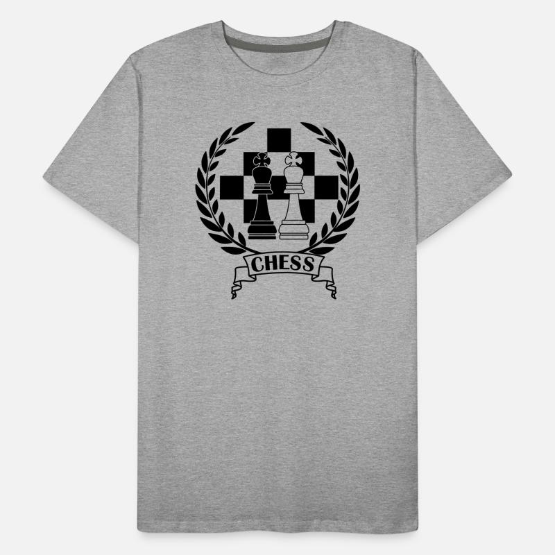 Schachfiguren im Lorbeerkranz mit Text CHESS Männer Premium Bio T-Shirt