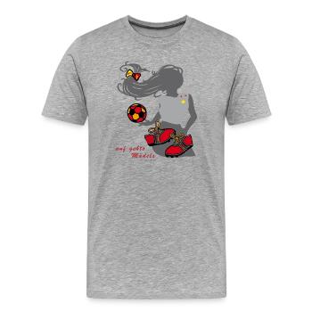 Women's Soccer, Girl, Soccer - Men's Premium Organic T-Shirt - heather grey - Front - Damien (186cm)