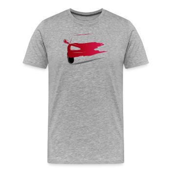 Zeichnung eines roten Sportwagens - Männer Premium Bio T-Shirt - Grau meliert - Vorne - Damien (186cm)