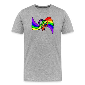 Regenbogen lesbies stolzes Logo - Männer Premium Bio T-Shirt - Grau meliert - Vorne - Damien (186cm)