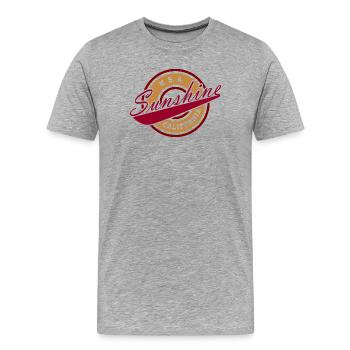 NERDY pour toujours - Sunshine California - T-shirt bio Premium Homme - gris chiné - Devant - Damien (186cm)