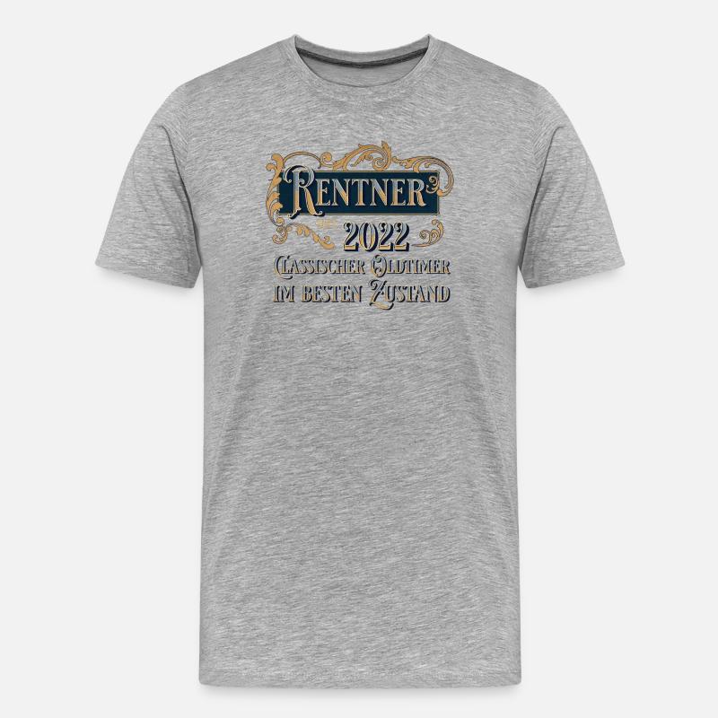 Rentner 2022 Oldtimer - Männer Premium Bio T-Shirt - Grau meliert
