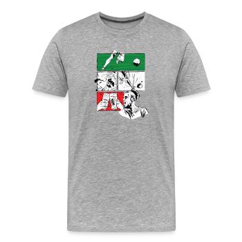 Football Italy Passion Football Player Beer - Men's Premium Organic T-Shirt - heather grey - Front - Damien (186cm)