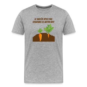 jardinage, jardiner, fan de jardinage - T-shirt bio Premium Homme - gris chiné - Devant - Damien (186cm)