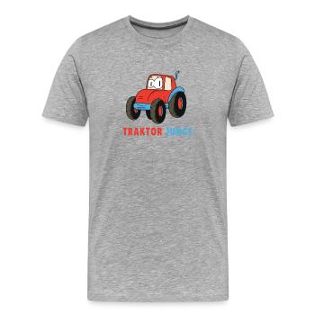 Tractor Boy - Men's Premium Organic T-Shirt - heather grey - Front - Damien (186cm)