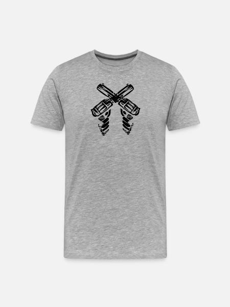 Abstract Geometry Spiral Design - Men's Premium Organic T-Shirt - heather grey