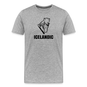 Dicton islandais Chevaux Le cheval aime les chevaux islandais - T-shirt bio Premium Homme - gris chiné - Devant - Damien (186cm)