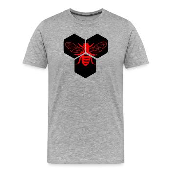 Honigbiene auf Wabe - Männer Premium Bio T-Shirt - Grau meliert - Vorne - Damien (186cm)