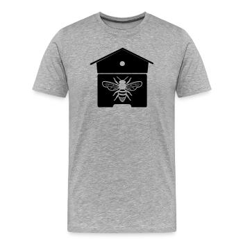 Maison d’abeilles ou nid d’abeilles - T-shirt bio Premium Homme - gris chiné - Devant - Damien (186cm)