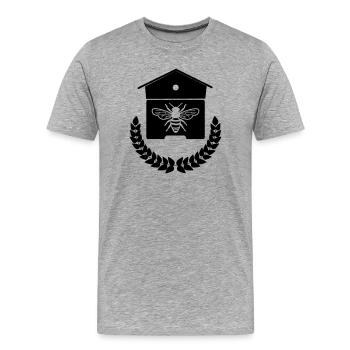 Maison d’abeilles ou nid d’abeilles - T-shirt bio Premium Homme - gris chiné - Devant - Damien (186cm)