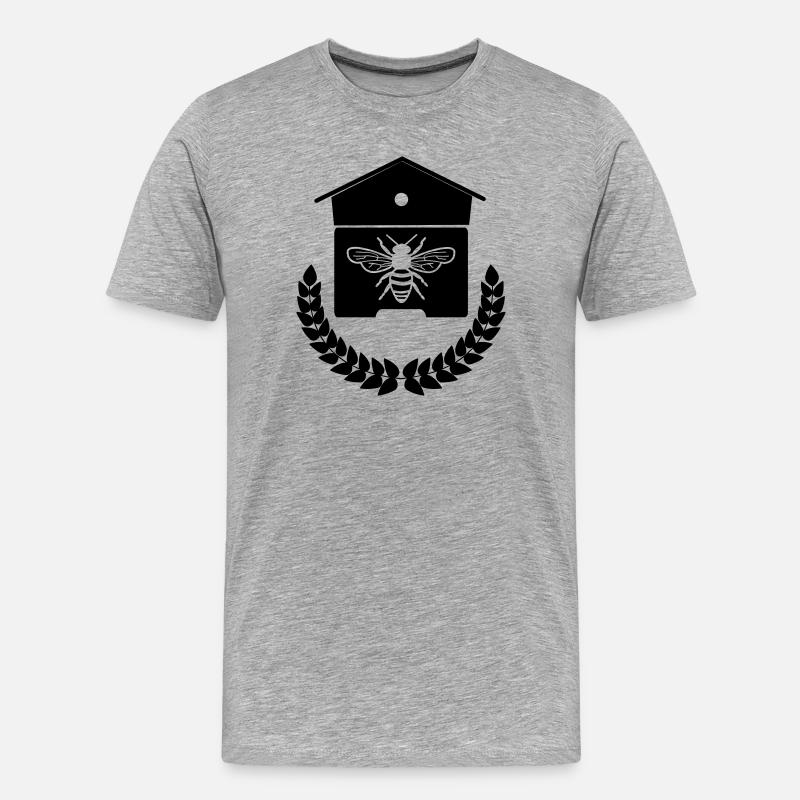 Bienenhaus oder Bienennest - Männer Premium Bio T-Shirt - Grau meliert