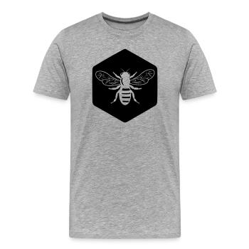 Lorsqu’il est découpé en nid d’abeille - T-shirt bio Premium Homme - gris chiné - Devant - Damien (186cm)