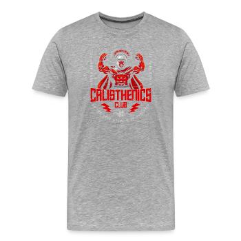 Calisthenics Club Superhero Motivational Design - Men's Premium Organic T-Shirt - heather grey - Front - Damien (186cm)