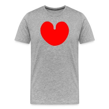 feuille d’eau multi-feuilles - T-shirt bio Premium Homme - gris chiné - Devant - Damien (186cm)