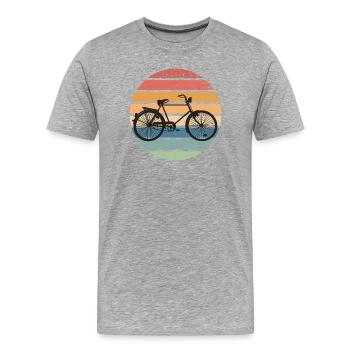 Retro Fahrrad Sonnenuntergang - Vintage Bike - Männer Premium Bio T-Shirt - Grau meliert - Vorne - Damien (186cm)