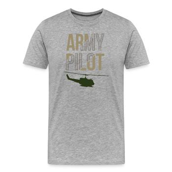 Armee Pilot - Männer Premium Bio T-Shirt - Grau meliert - Vorne - Damien (186cm)