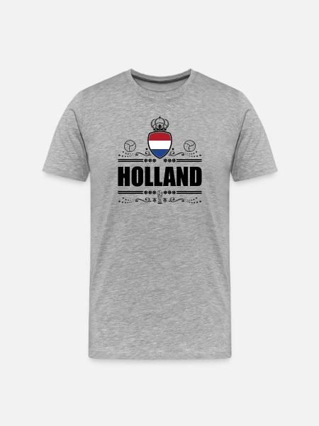 HOLLAND - NETHERLANDS BLACK LINEART - Men's Premium Organic T-Shirt - heather grey