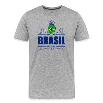 BRAZIL - BRASIL - Men's Premium Organic T-Shirt - heather grey - Front - Damien (186cm)