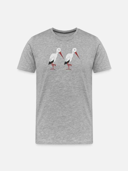 stork 2 times - Men's Premium Organic T-Shirt - heather grey
