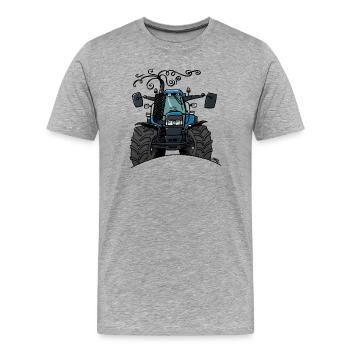 0503 BlueTractor TM115 - T-shirt bio Premium Homme - gris chiné - Devant - Damien (186cm)