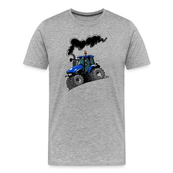 BlueTractor TM120 - T-shirt bio Premium Homme - gris chiné - Devant - Damien (186cm)