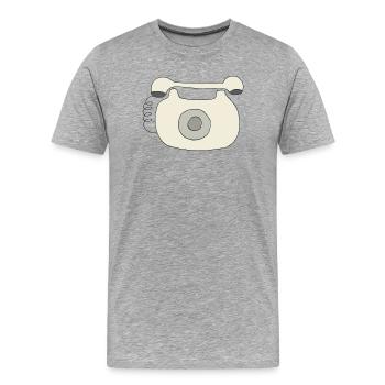 phone oldschool - Men's Premium Organic T-Shirt - heather grey - Front - Damien (186cm)