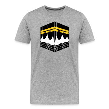 Kaaba logo Muslim - Men's Premium Organic T-Shirt - heather grey - Front - Damien (186cm)
